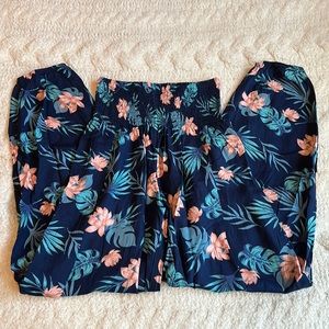 Lotus and Luna Handmade Blue and Pink Hawaiian Flow Pants Size Medium